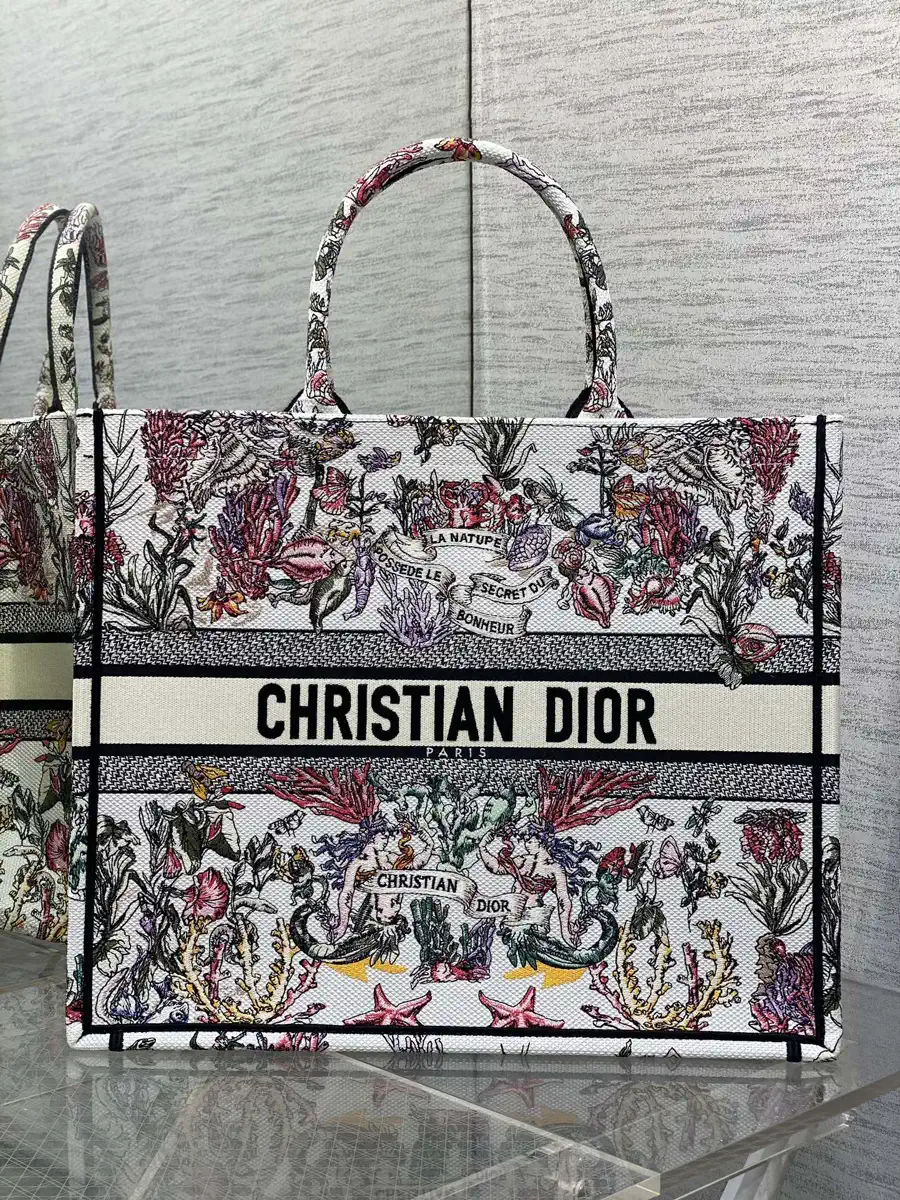 Dior Embroidered Marine Motif Tote Bag image 1
