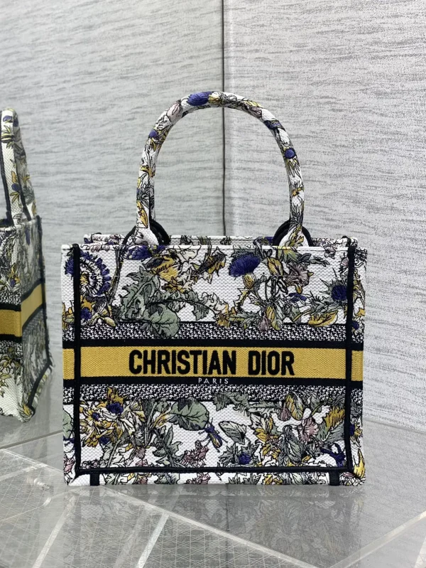 Dior Floral Embroidered Tote Bag image 1