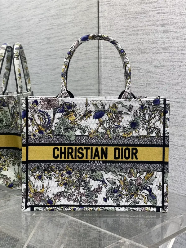 Dior Floral Embroidered Tote Bag image 1