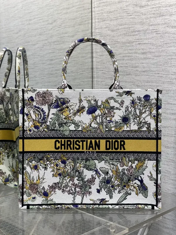 Dior Floral Embroidered Tote Bag image 1