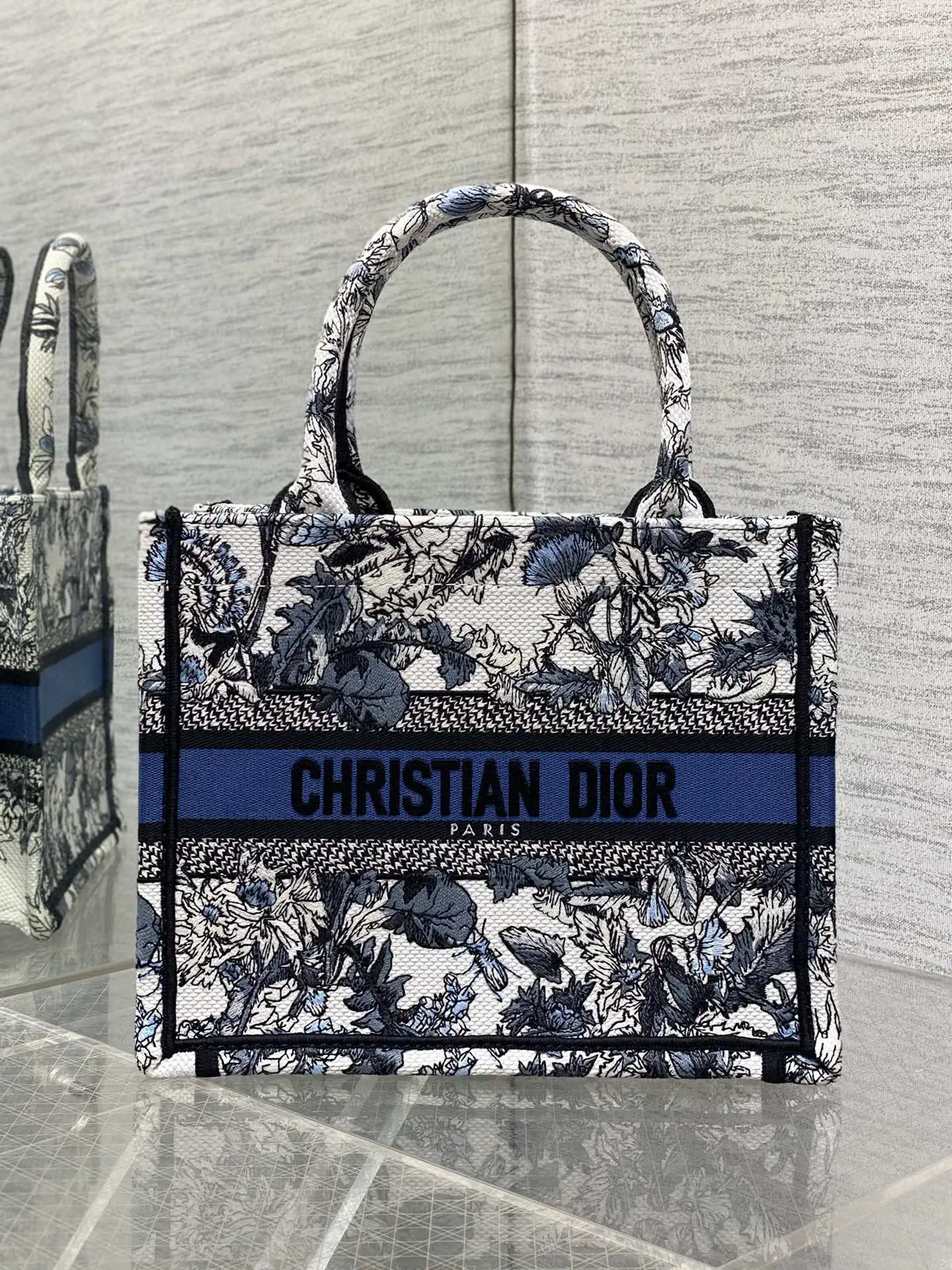 Dior Floral Embroidered Small Tote Bag image 1