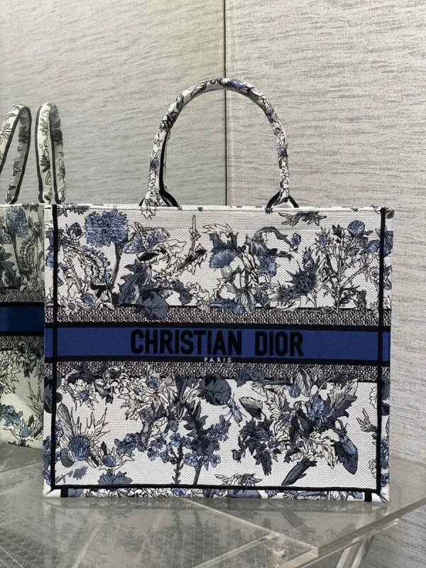 Dior Floral Embroidered Tote Bag image 1