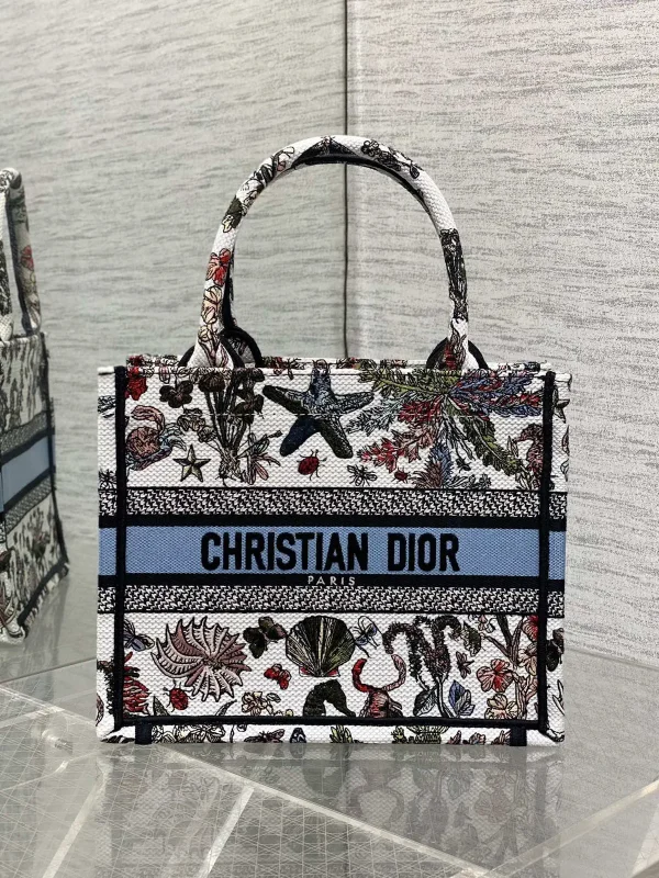 Dior Embroidered Small Tote Bag image 1