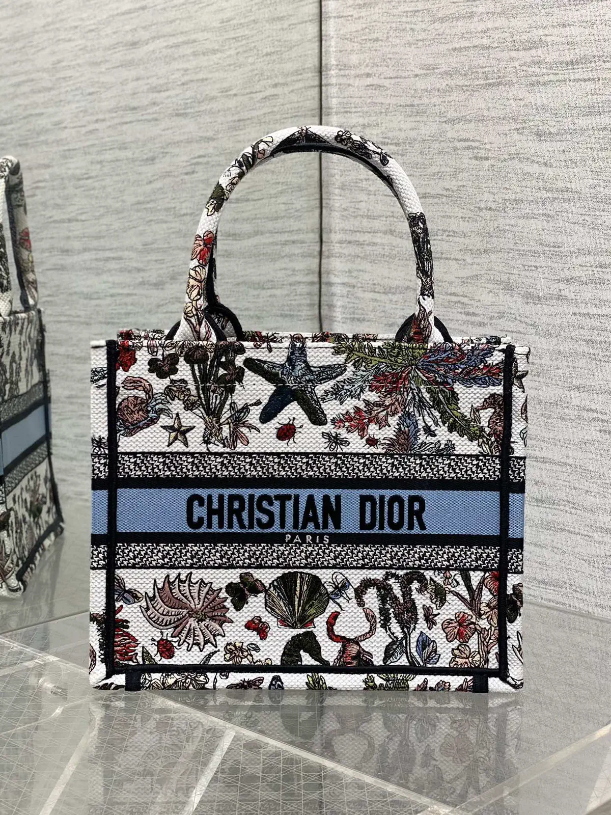 Dior Embroidered Small Tote Bag image 1