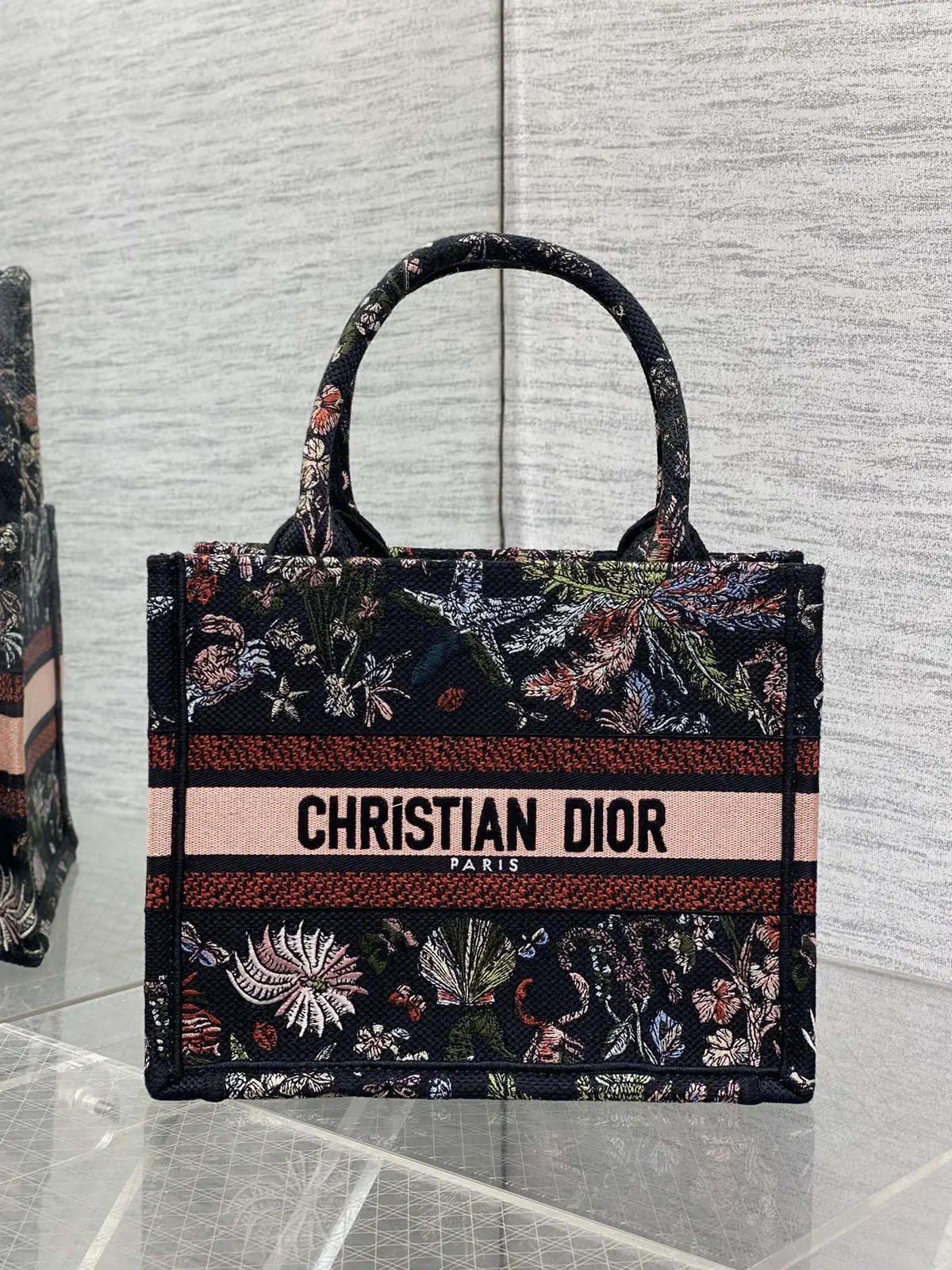 Dior Floral Embroidered Tote Bag image 1