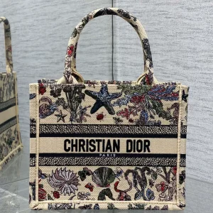 Dior Embroidered Small Tote Bag image 1