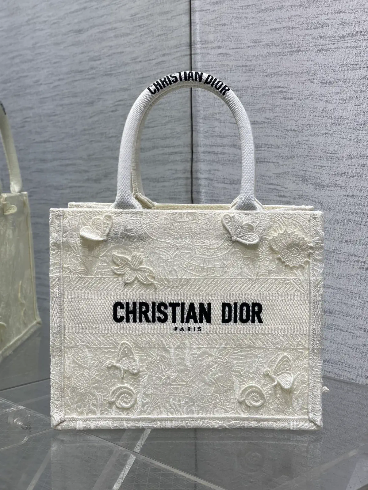 Dior Embroidered Small Tote Bag image 1