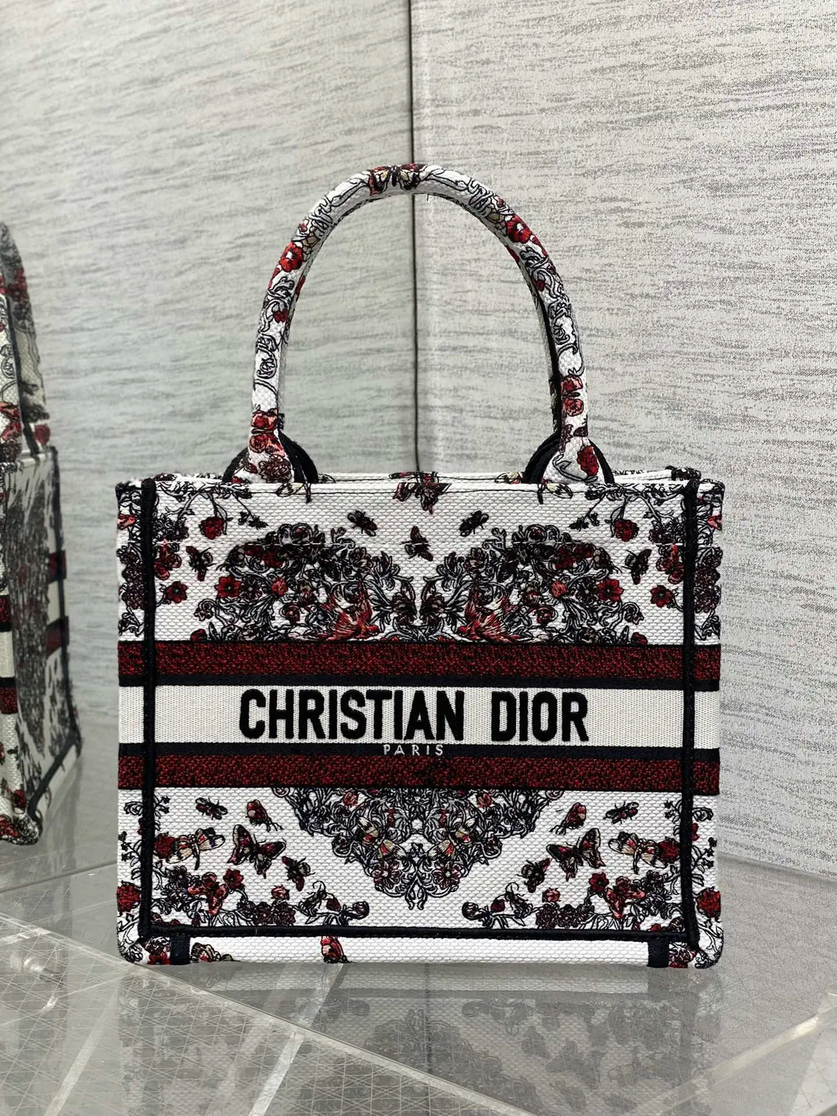 Dior Floral Embroidered Small Tote Bag image 1