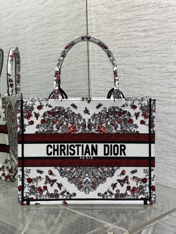 Dior Floral Embroidered Tote Bag image 1