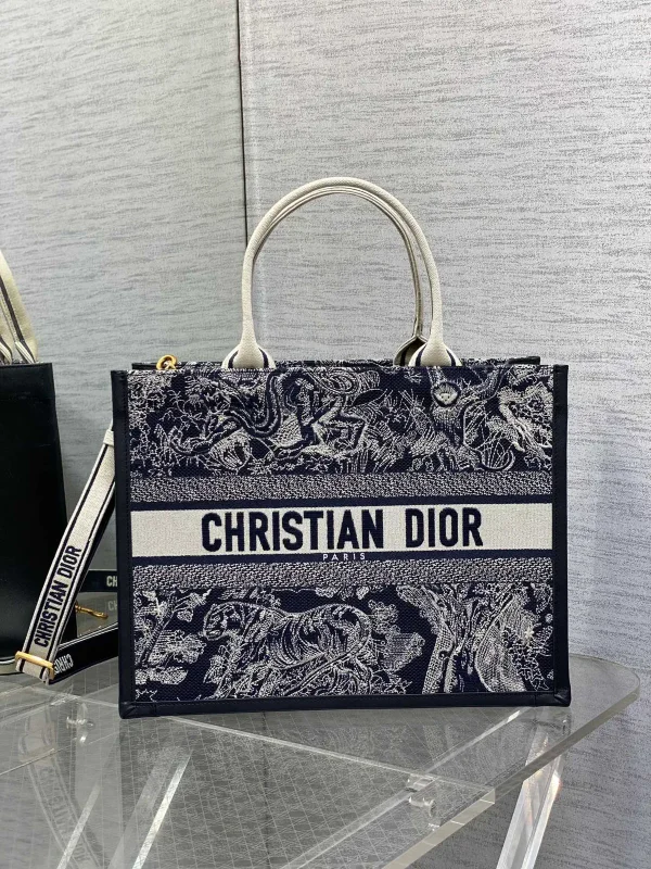 Dior Tiger Embroidered Tote Bag image 1