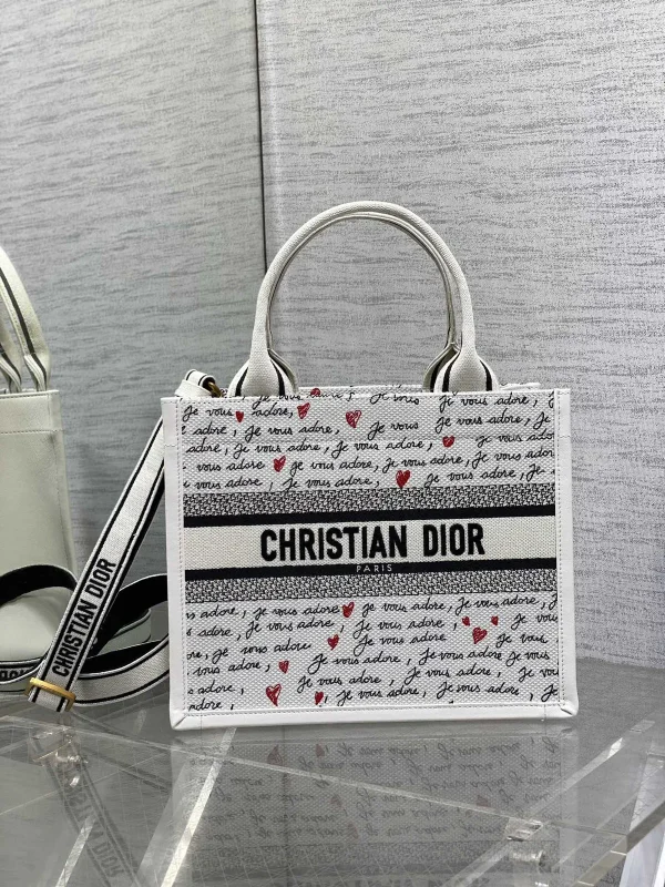 Dior Heart Embroidered Tote Bag image 1