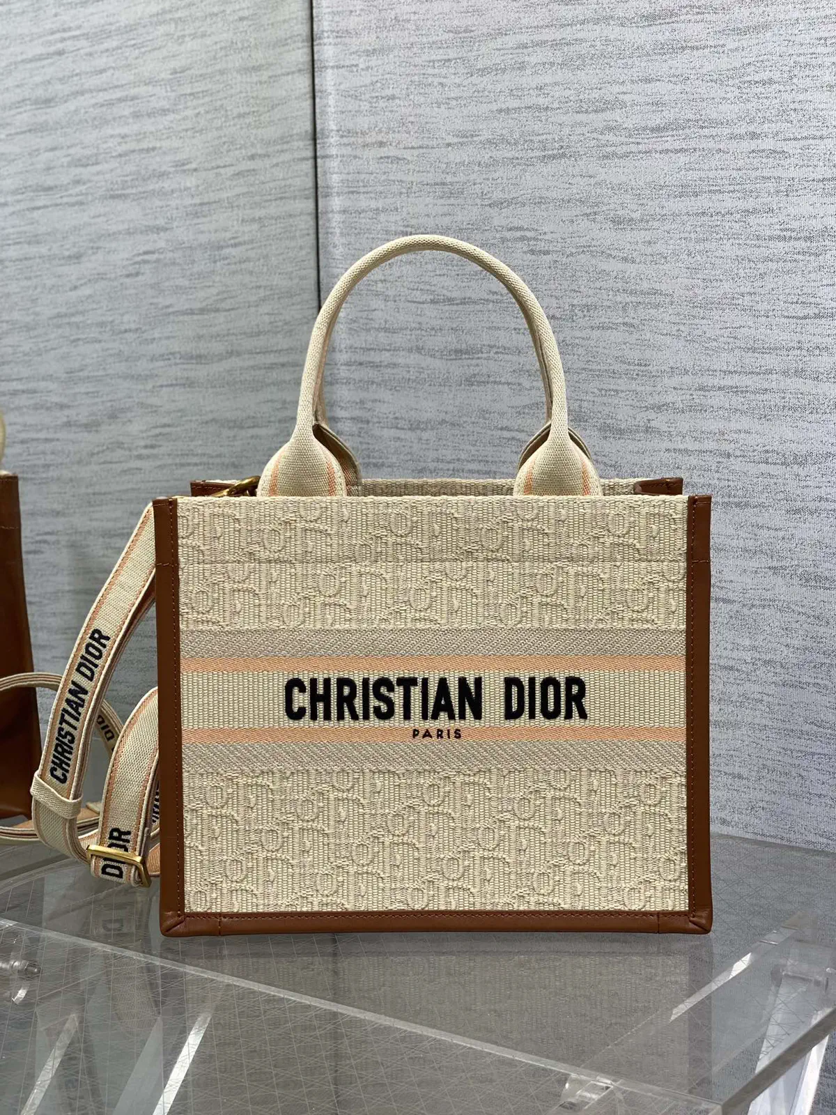 Dior Monogram Tote Bag with Detachable Strap image 1