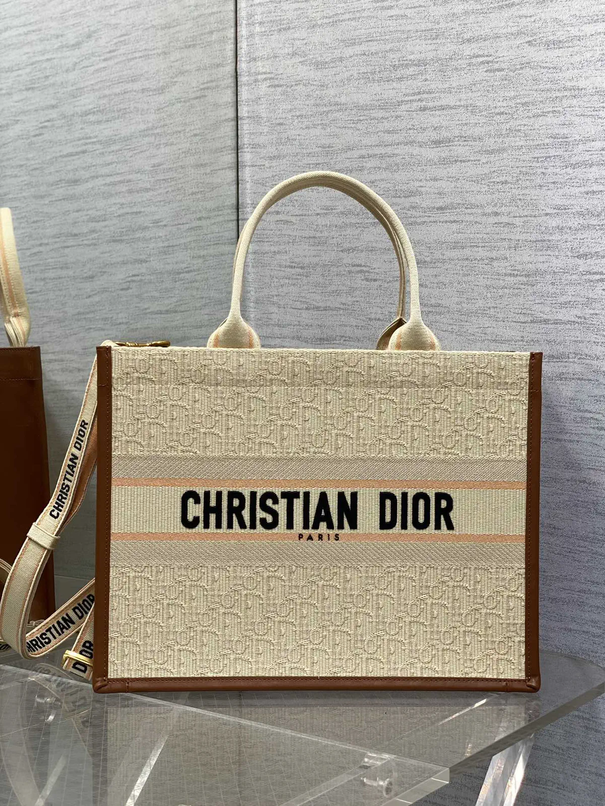 Dior Monogram Tote Bag with Shoulder Strap image 1