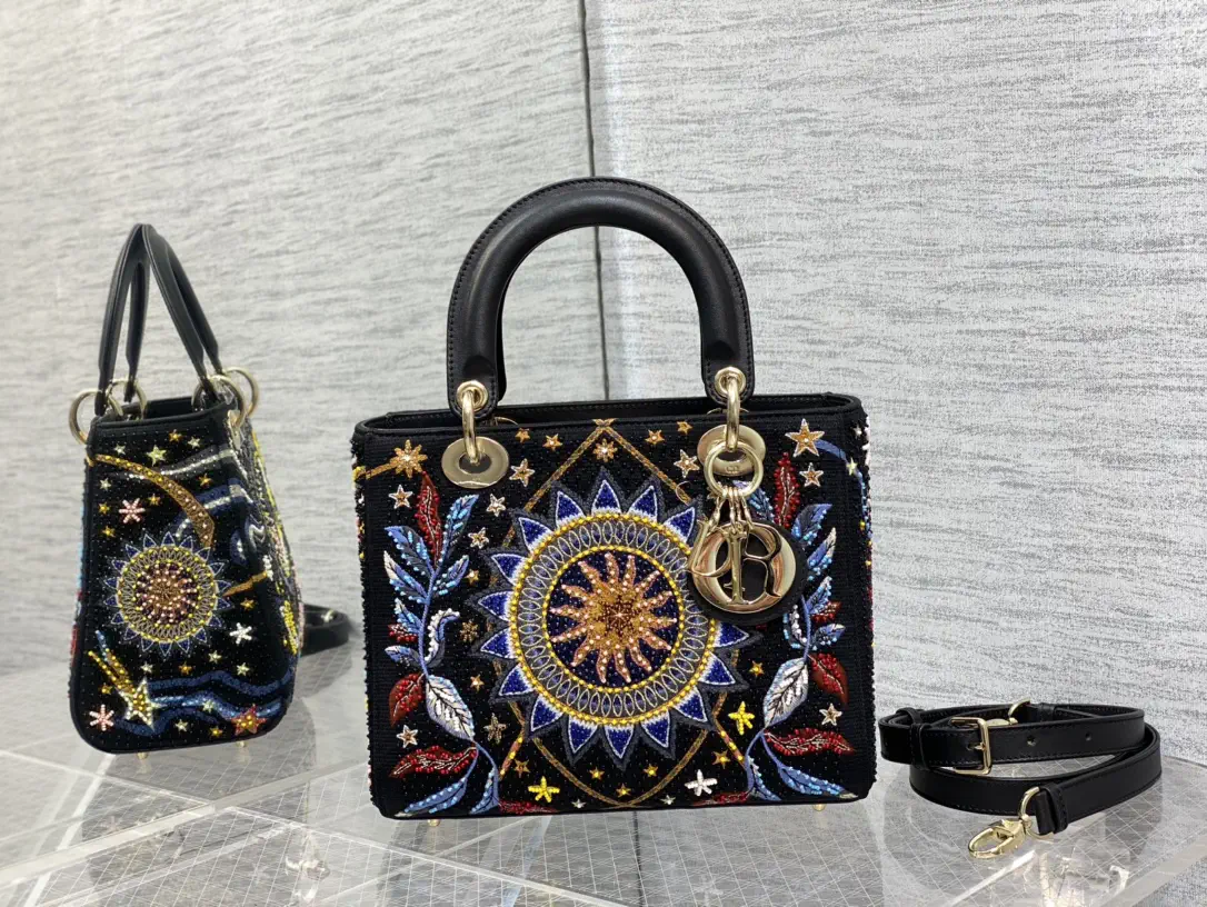Dior Beaded Embroidered Top Handle Bag image 1