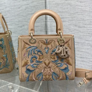 Dior Floral Bead Embroidered Top Handle Bag image 1
