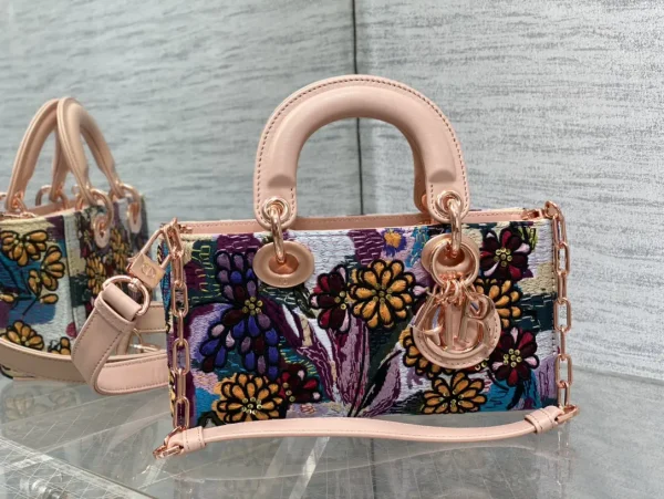Dior Floral Embroidered Top Handle Bag image 1
