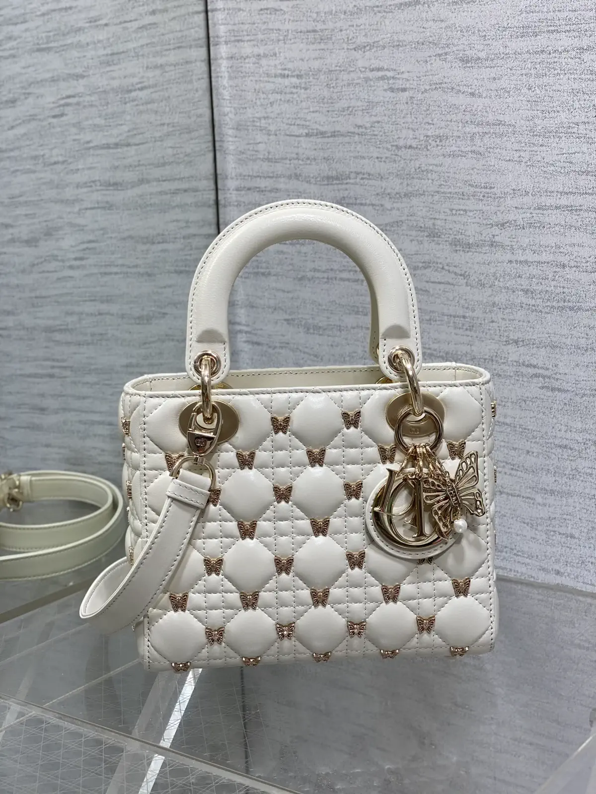 Dior Quilted Butterfly Stud Top Handle Bag image 1