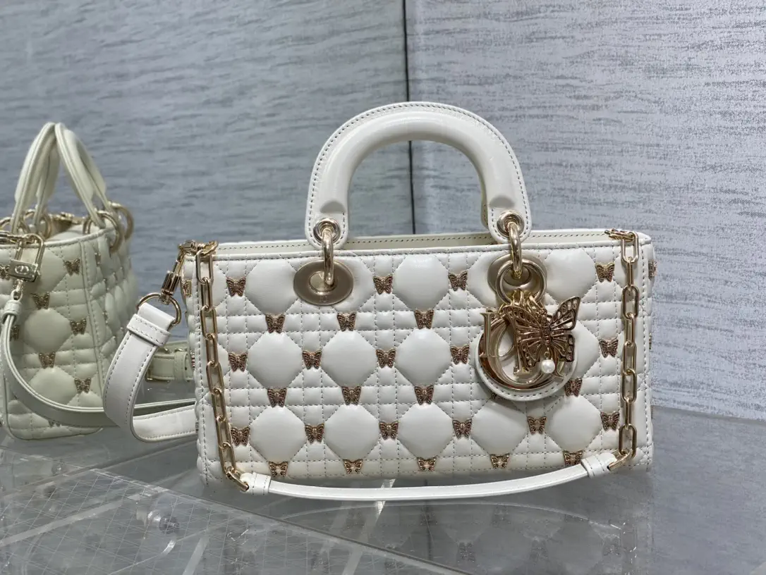 Dior Quilted Butterfly Stud Top Handle Bag image 1