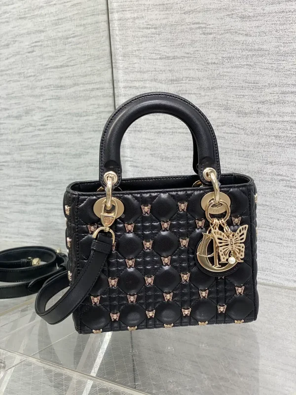 Dior Quilted Butterfly Stud Top Handle Bag image 1