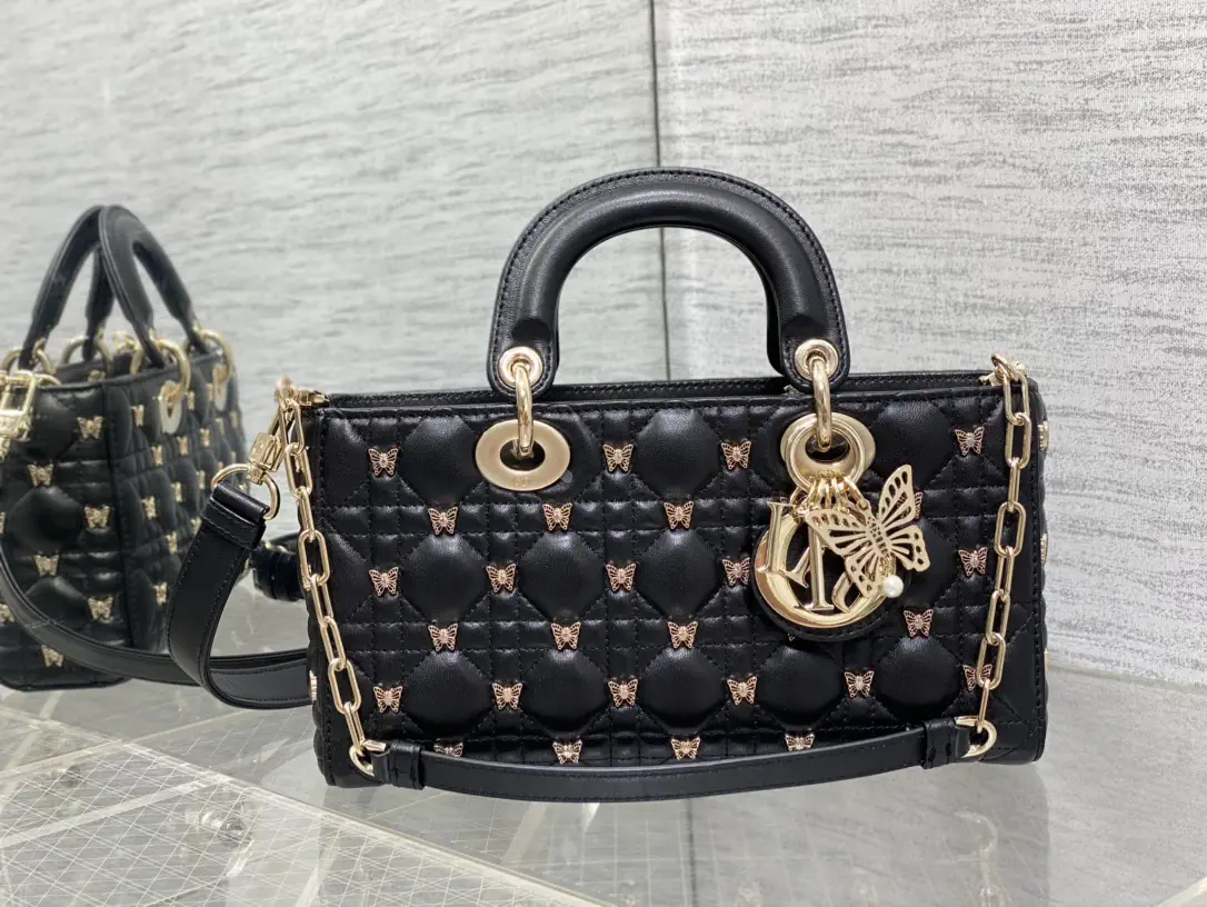 Dior Quilted Butterfly Stud Top Handle Bag image 1