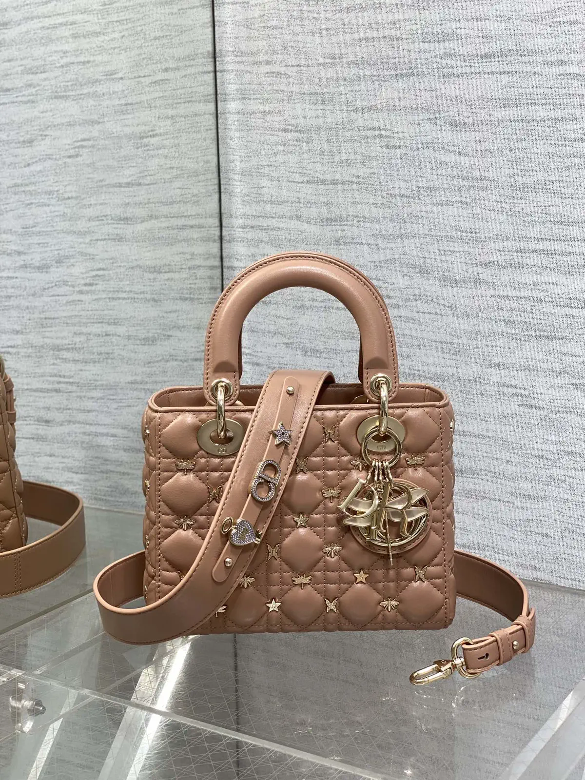 Dior Quilted Dragonfly Stud Top Handle Bag image 1
