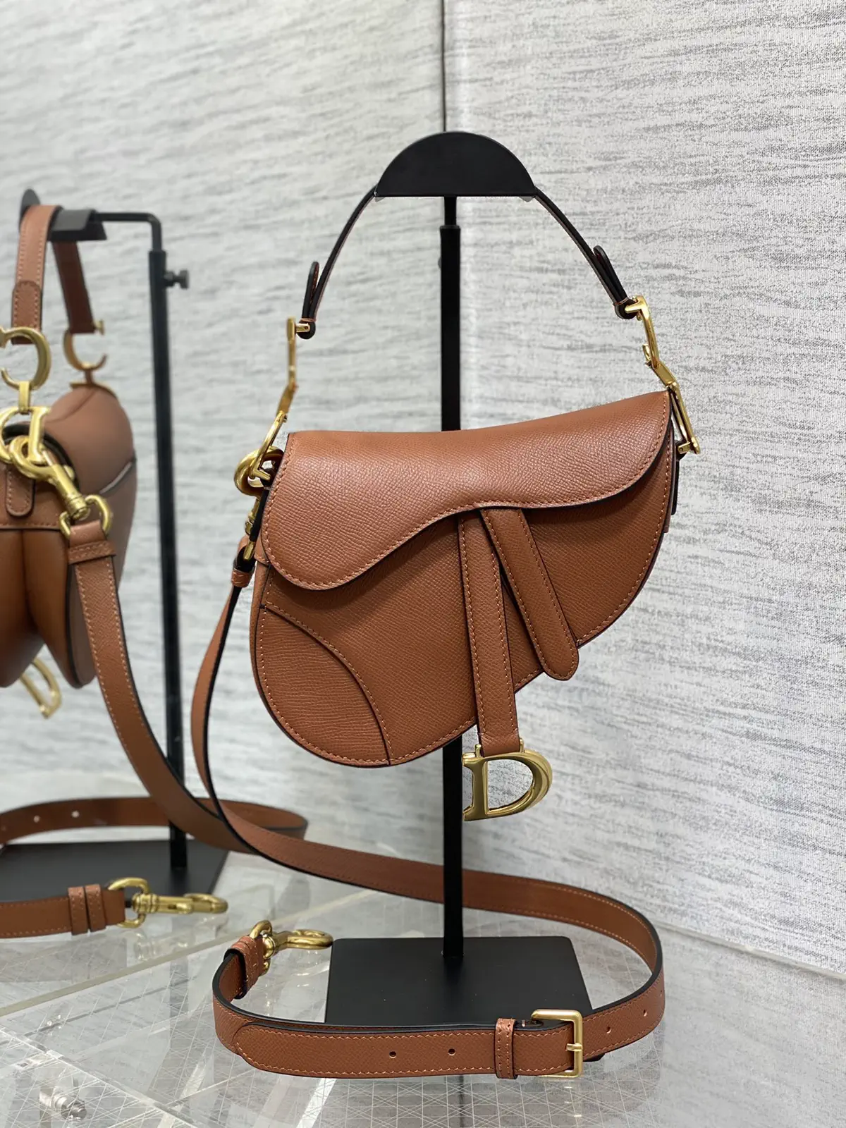 Dior Caramel Saddle Bag with Shoulder Strap image 1