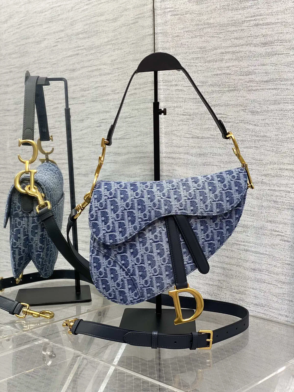 Dior Monogram Denim Saddle Shoulder Bag image 1