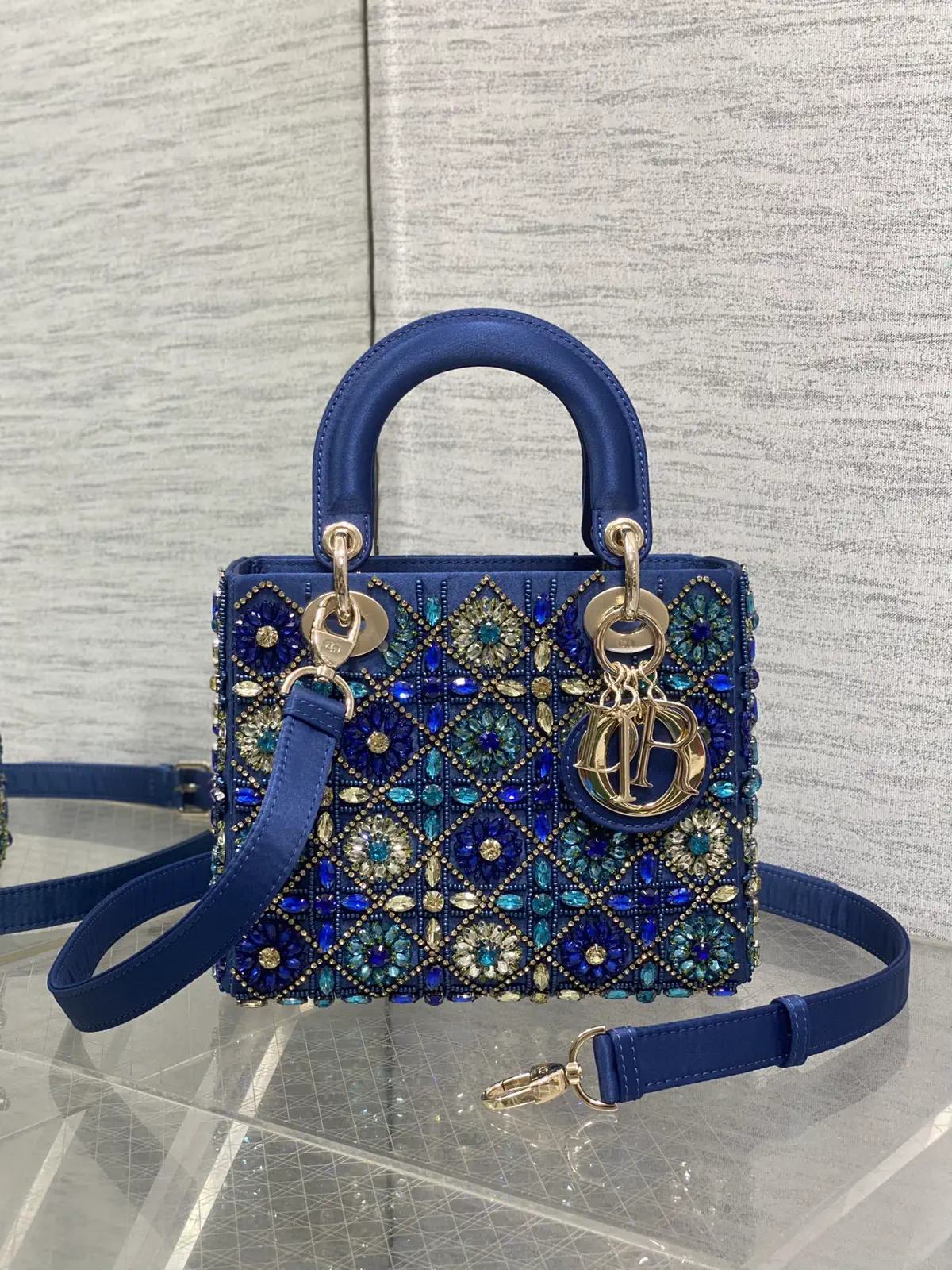 Dior Beaded Embroidered Top Handle Bag image 1