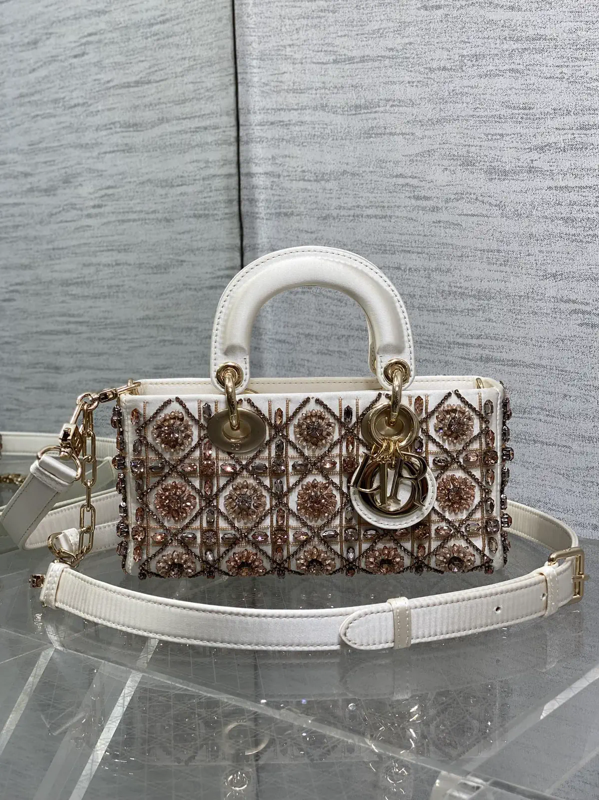 Dior Beaded Embroidered Top Handle Bag image 1