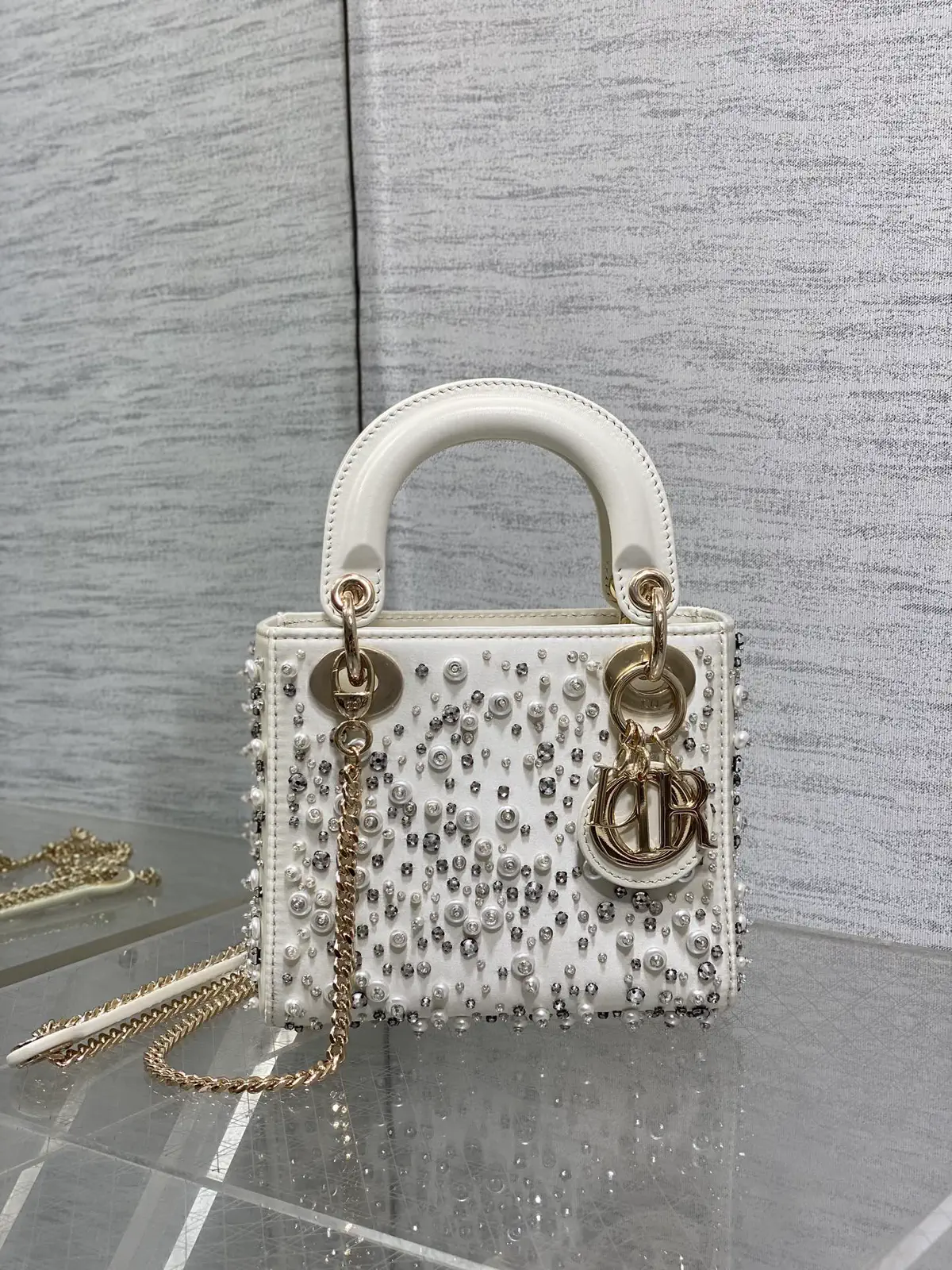 Dior Pearl and Crystal Embellished Top Handle Bag image 1