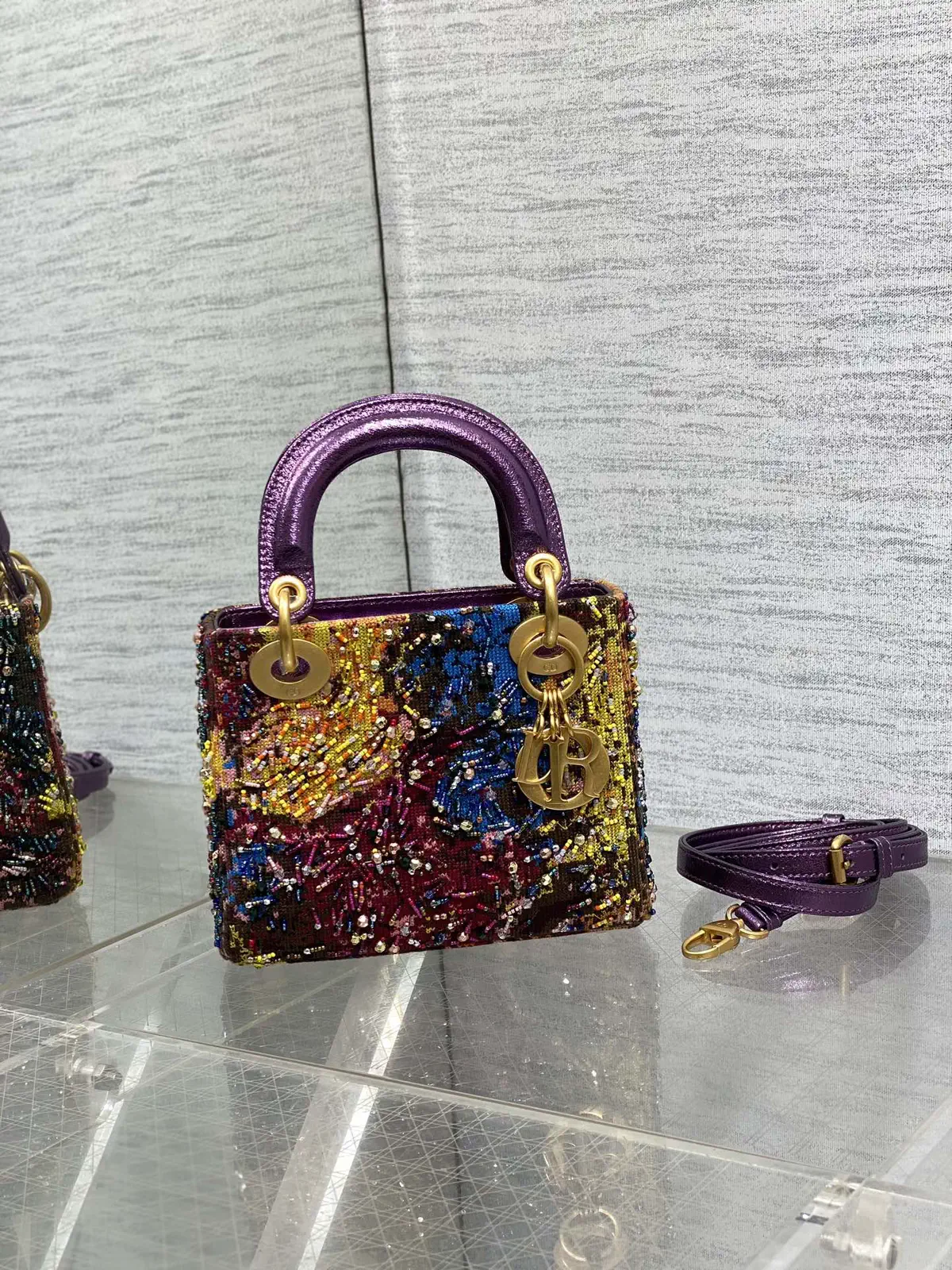 Dior Beaded Embroidered Top Handle Bag image 1