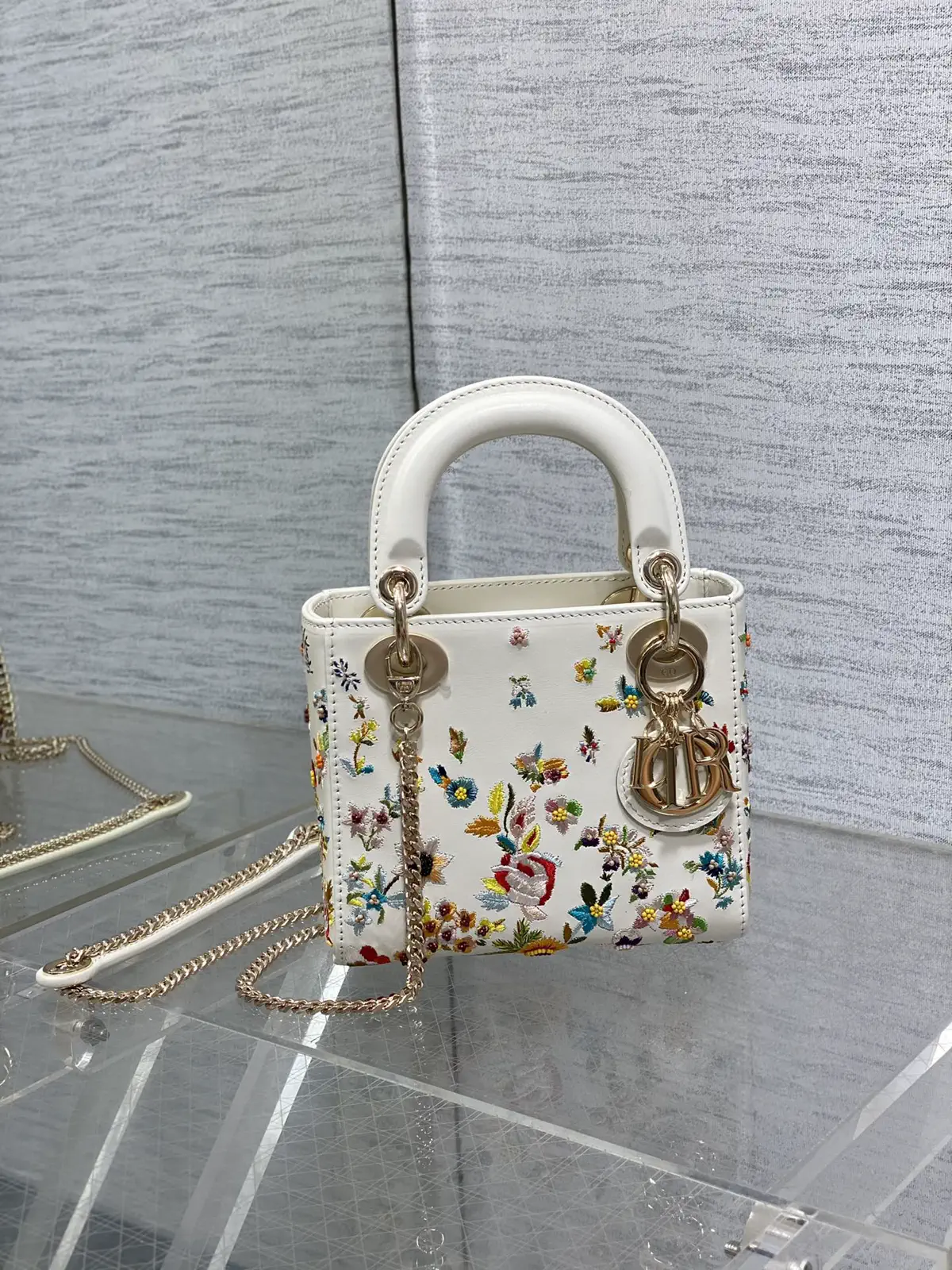 Dior Floral Embroidered Top Handle Bag image 1