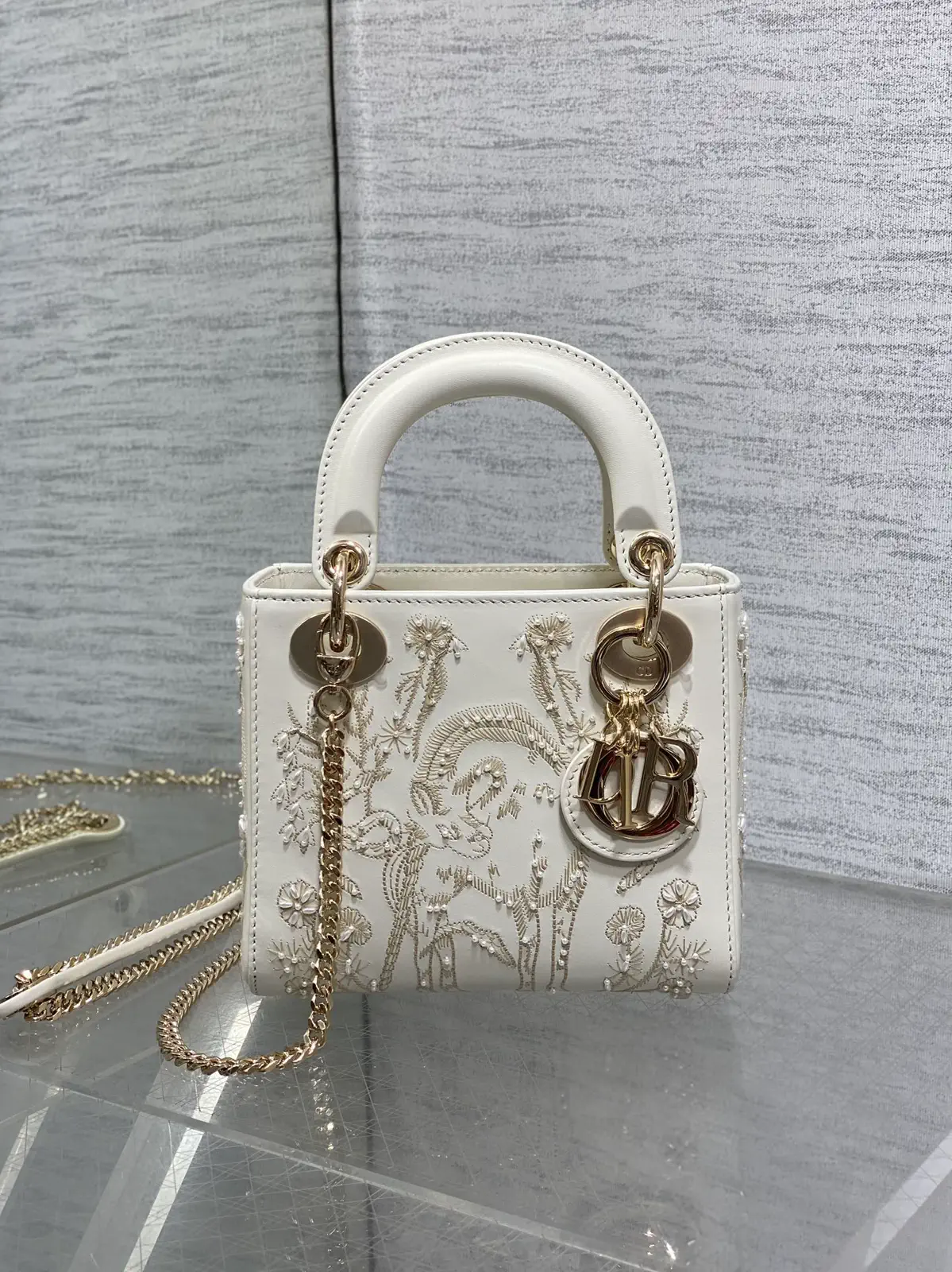 Dior Embroidered Unicorn Top Handle Bag image 1