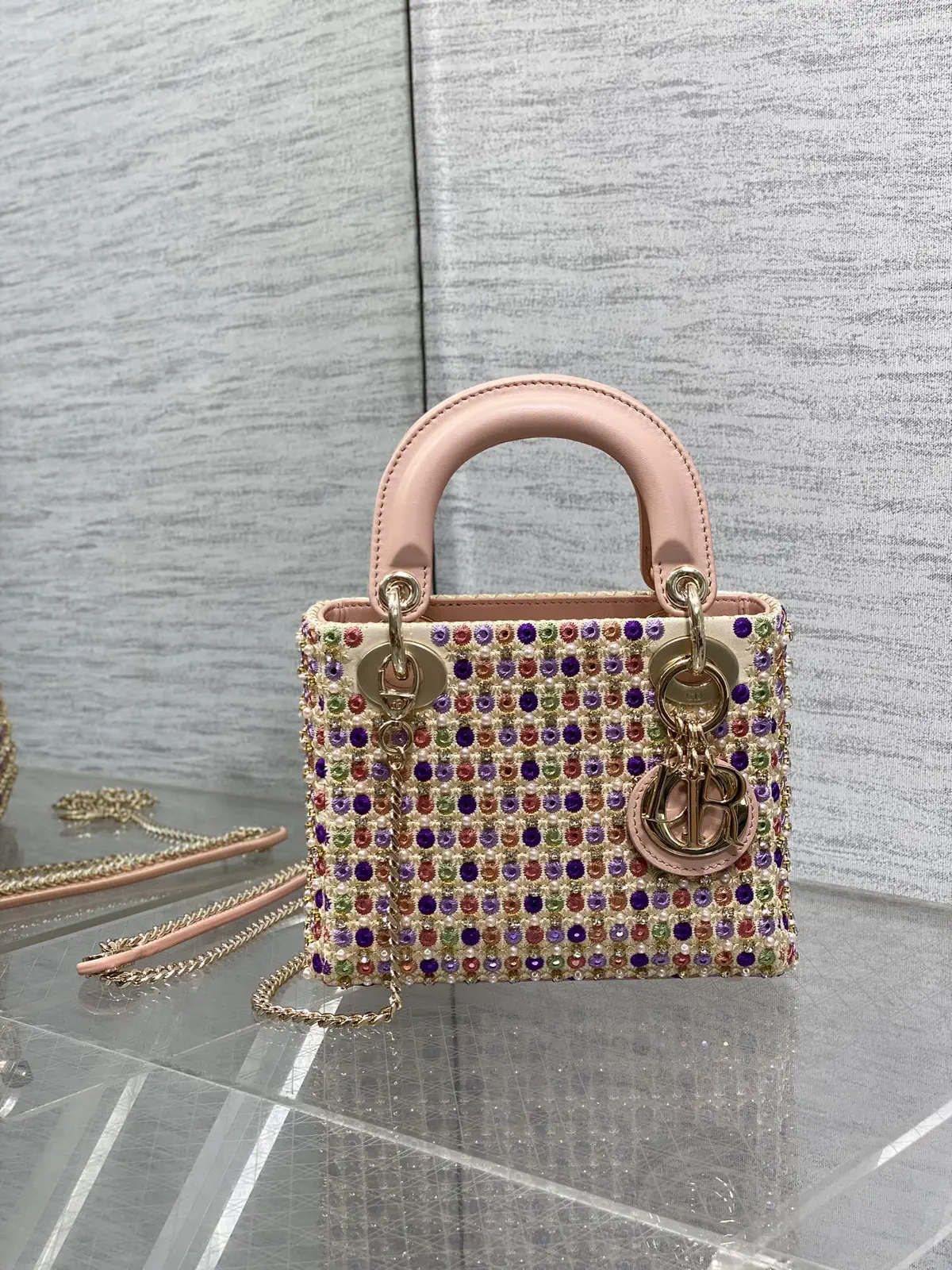Dior Beaded Embroidered Top Handle Bag image 1