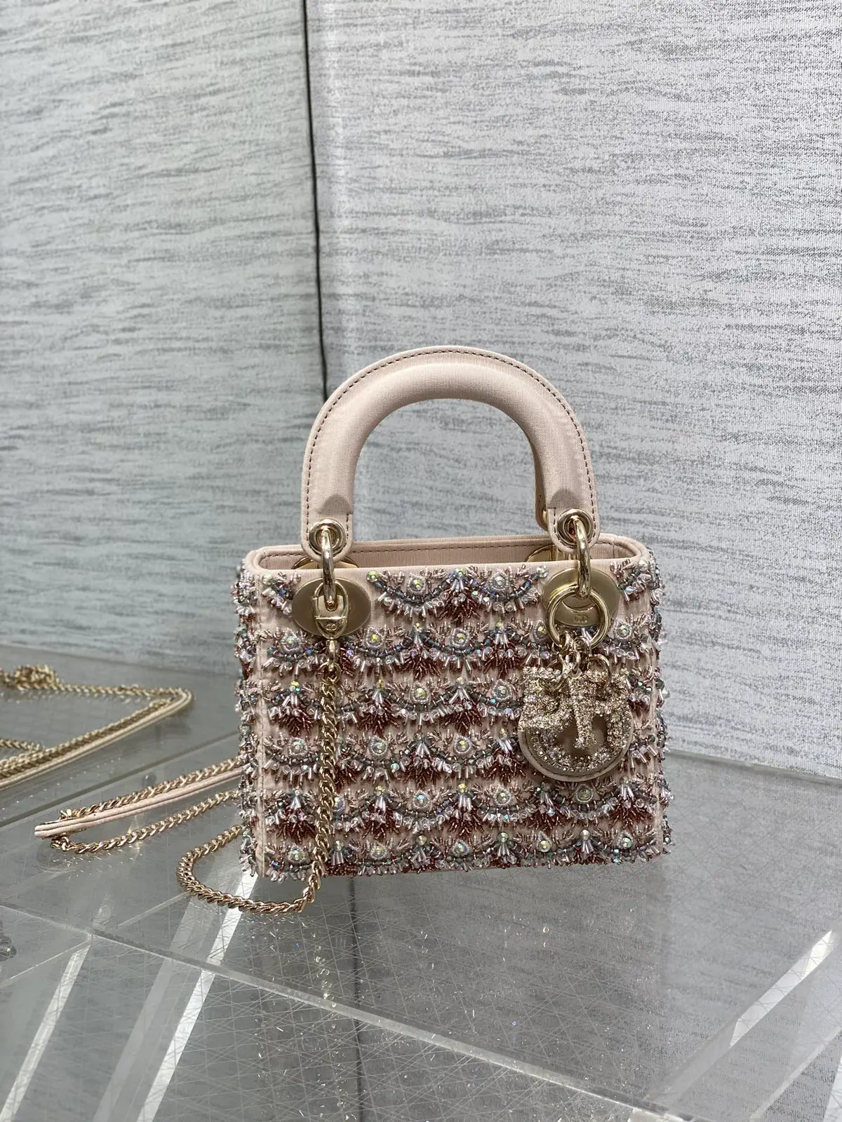 Dior Beaded Embroidered Mini Top Handle Bag image 1
