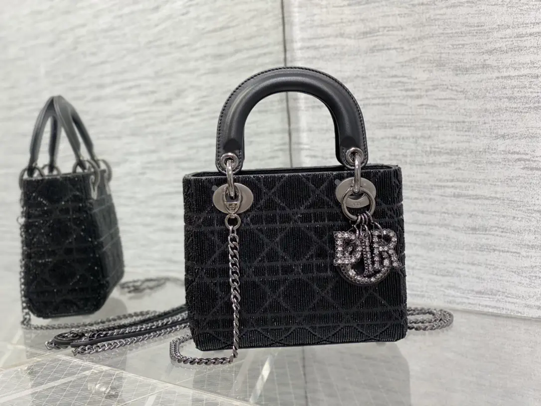 Dior Beaded Quilted Top Handle Bag image 1