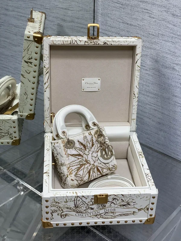 Dior Lady Dior Ultra Mini Embroidered Top Handle Bag image 1