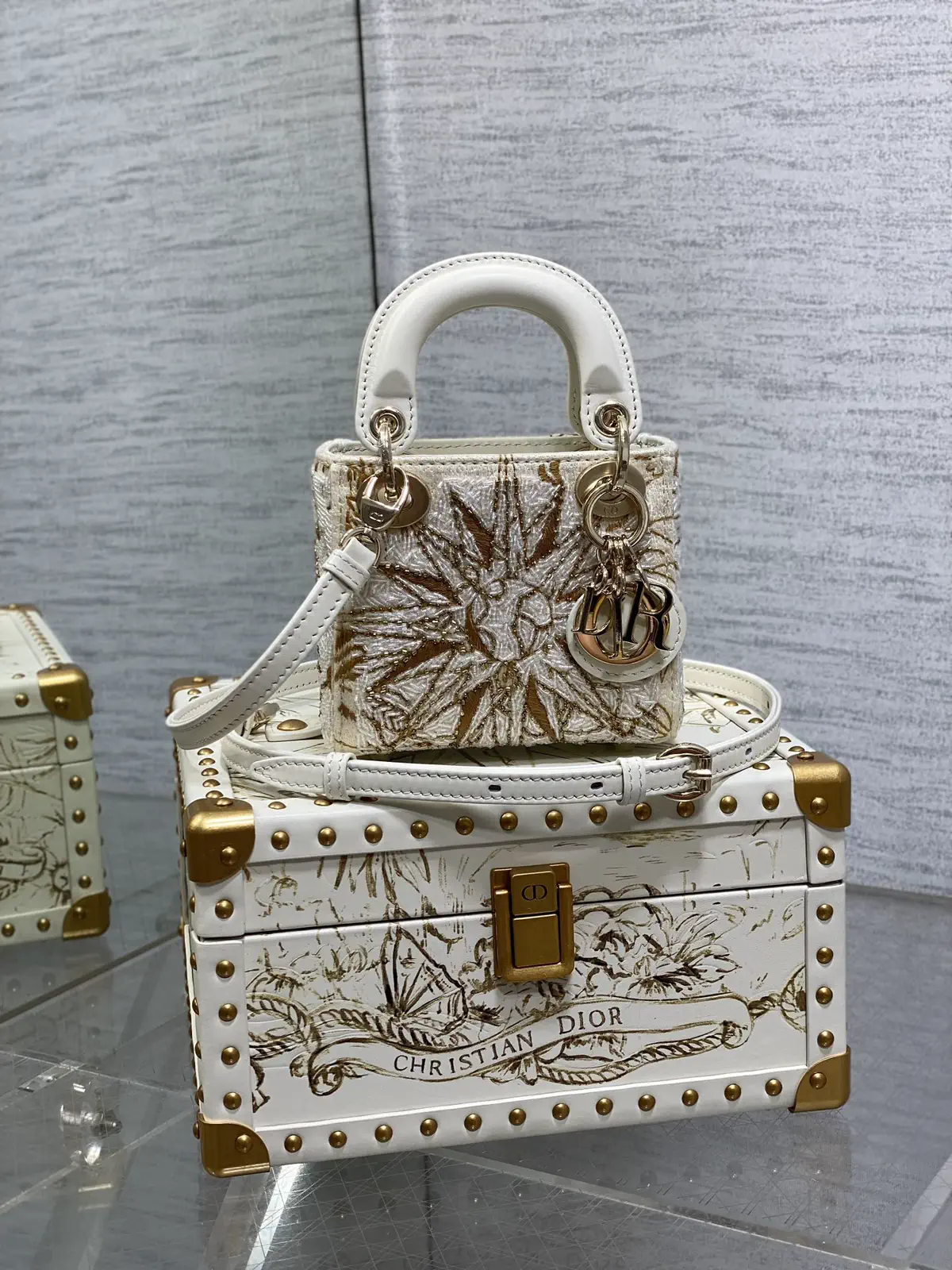 Dior Embroidered Mini Top Handle Bag image 1