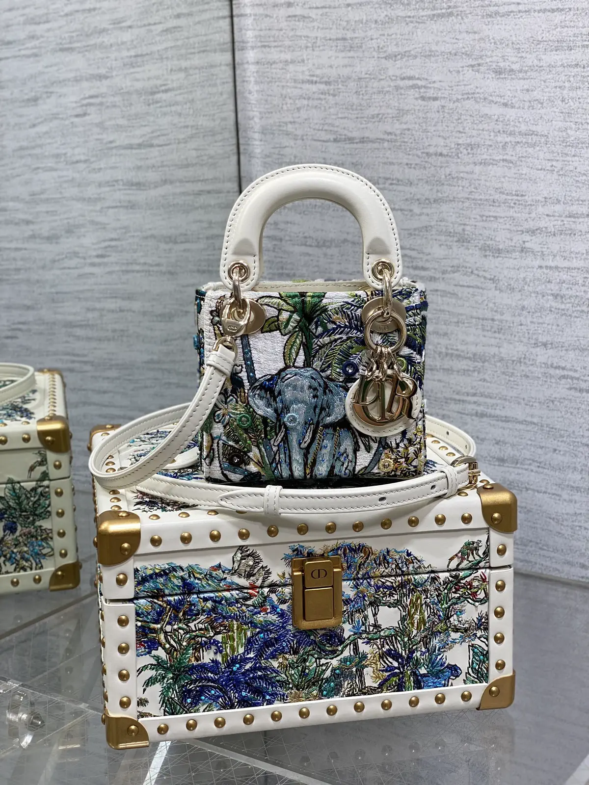 Dior Lady Dior Super Mini Top Handle Bag with Multicolor Indian Motif Embroidery image 1