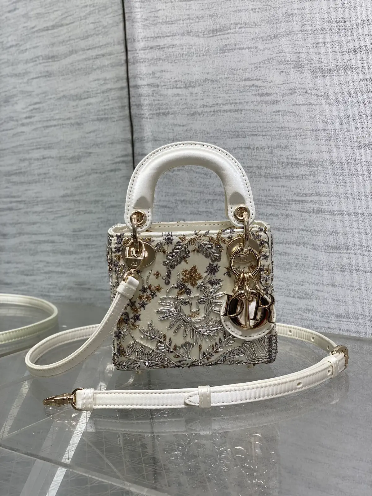 Dior Micro Beaded Embroidered Top Handle Bag image 1