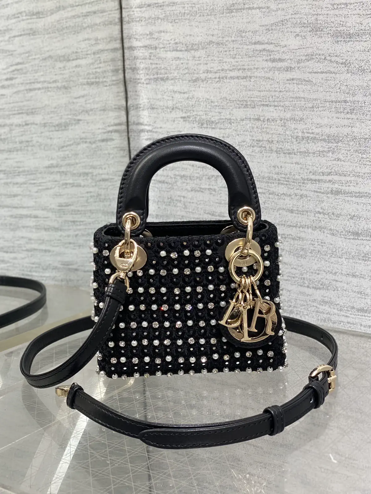 Dior Micro Lady Hand-Embellished Top Handle Bag image 1