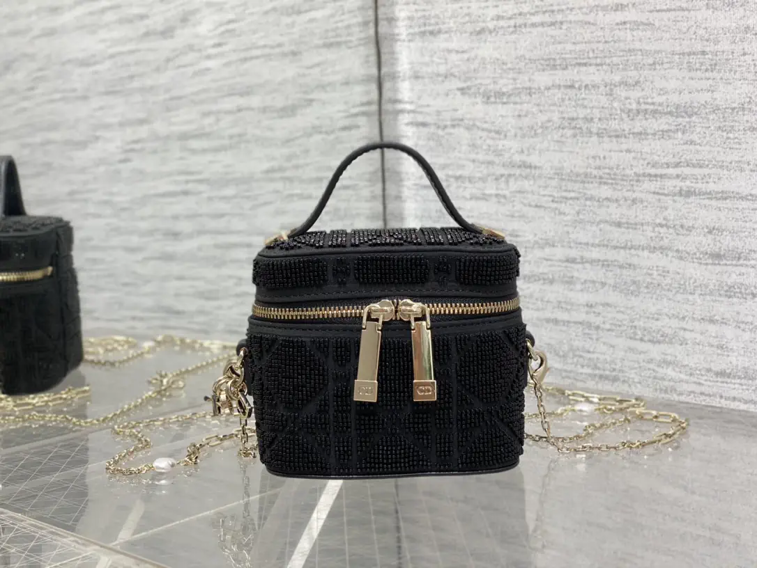 Dior Hand-Beaded Ultra Mini Vanity Top Handle Bag image 1