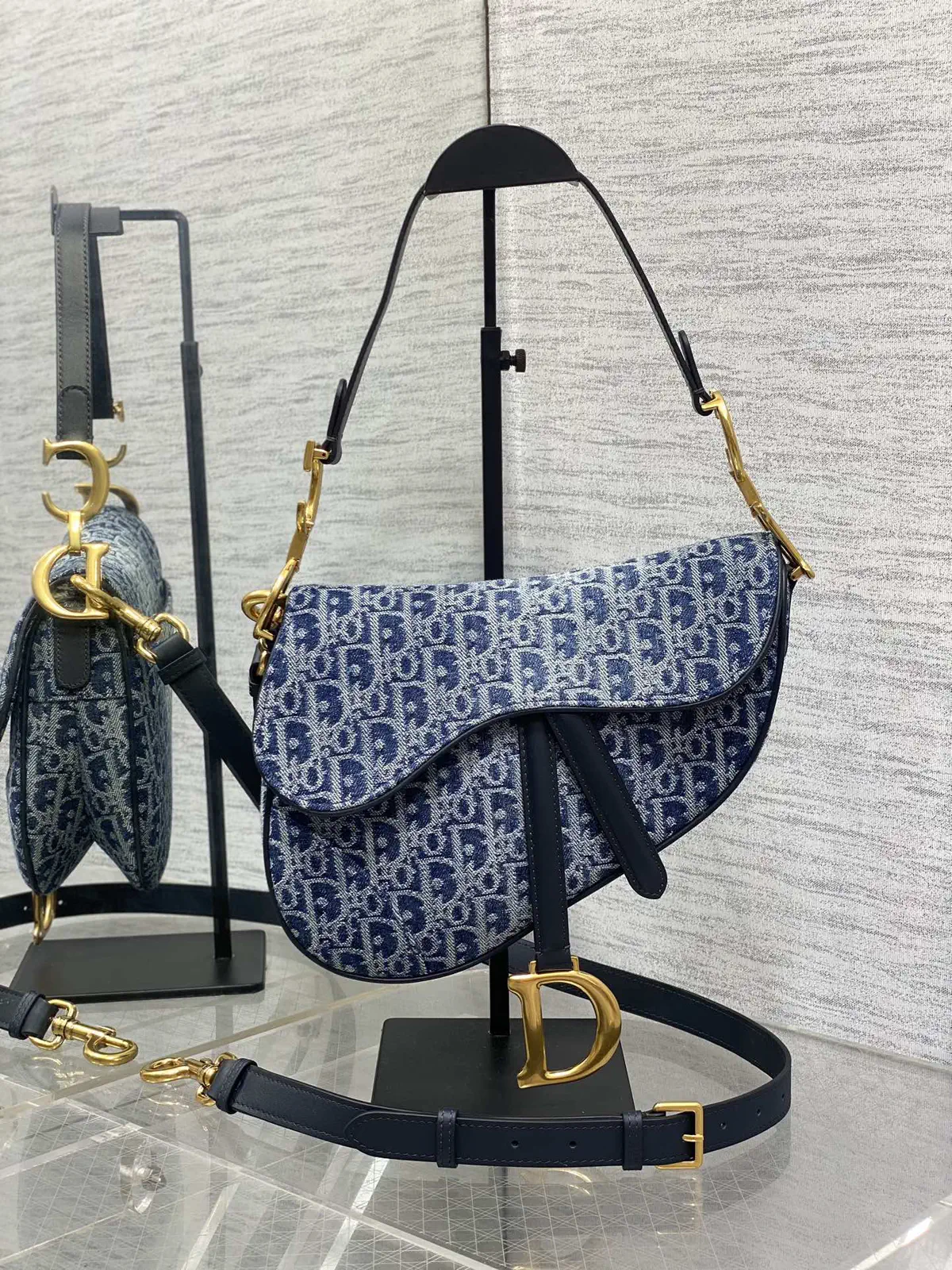 Dior Monogram Denim Saddle Shoulder Bag image 1