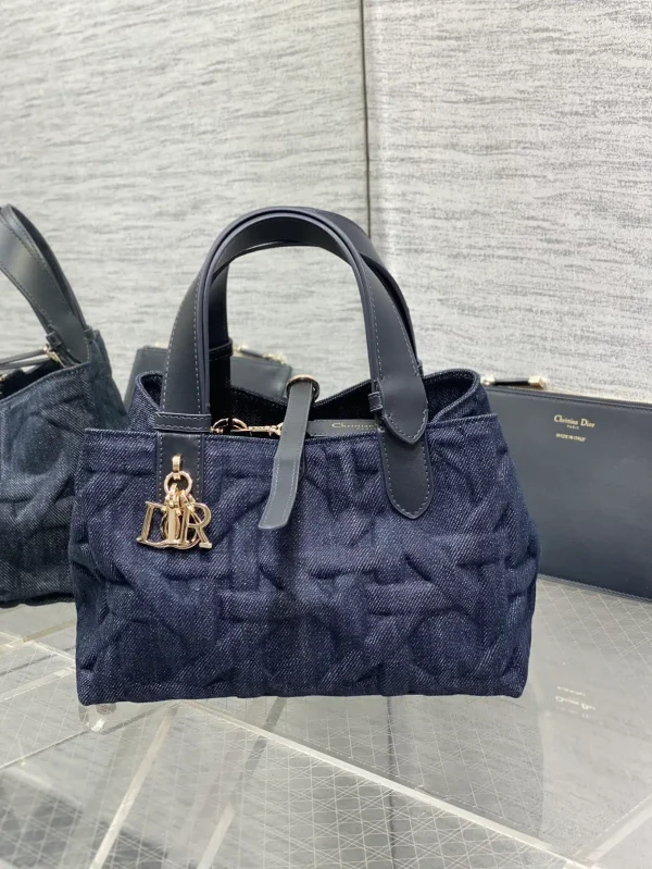 Dior Quilted Denim Top Handle Bag image 1