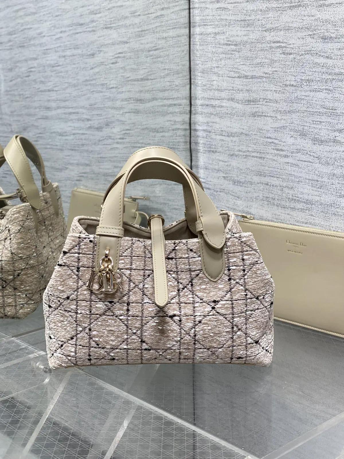 Dior Quilted Tweed Top Handle Bag image 1