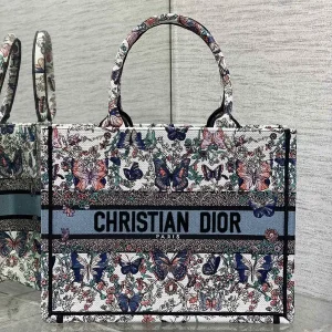Dior Butterfly Embroidered Tote Bag image 1