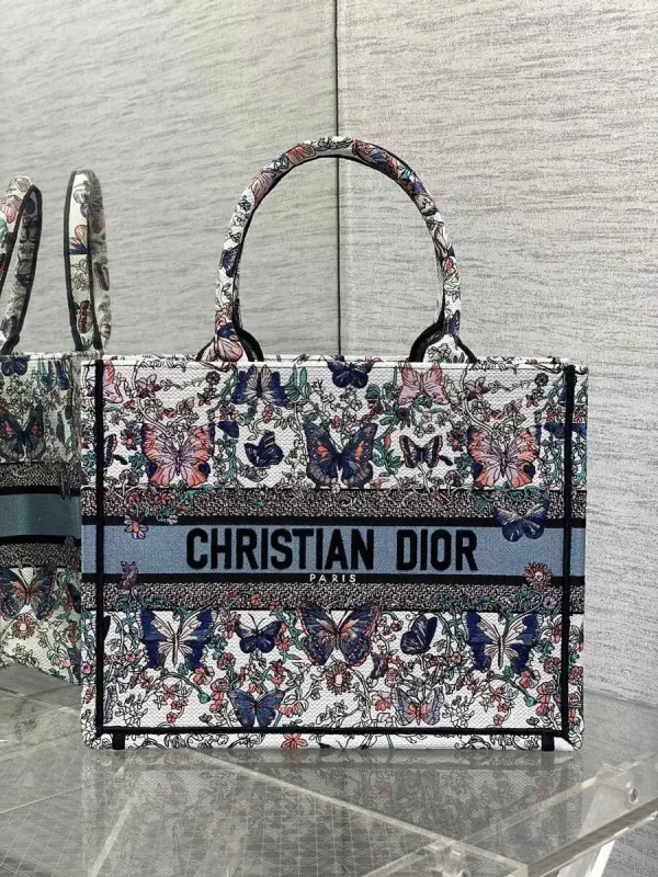 Dior Butterfly Embroidered Tote Bag image 1
