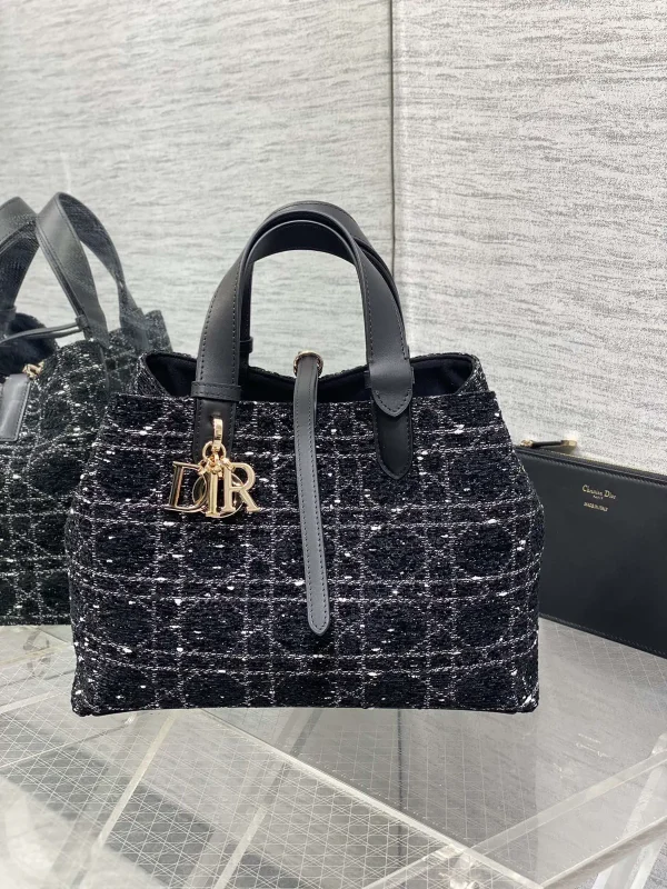 Dior Quilted Tweed Top Handle Bag image 1