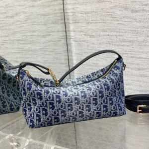 Dior Monogram Denim Blue Shoulder Bag with Shoulder Strap image 1