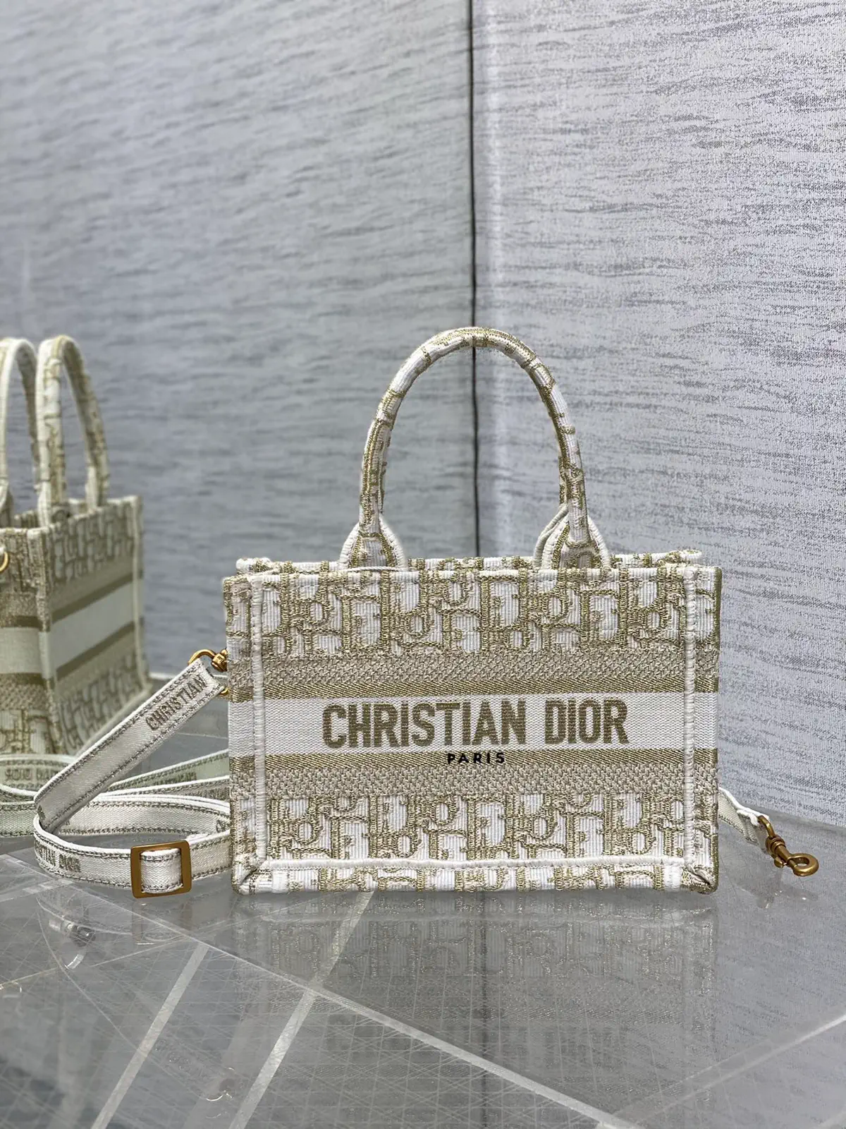 Dior Mini Monogram Tote Bag with Shoulder Strap image 1